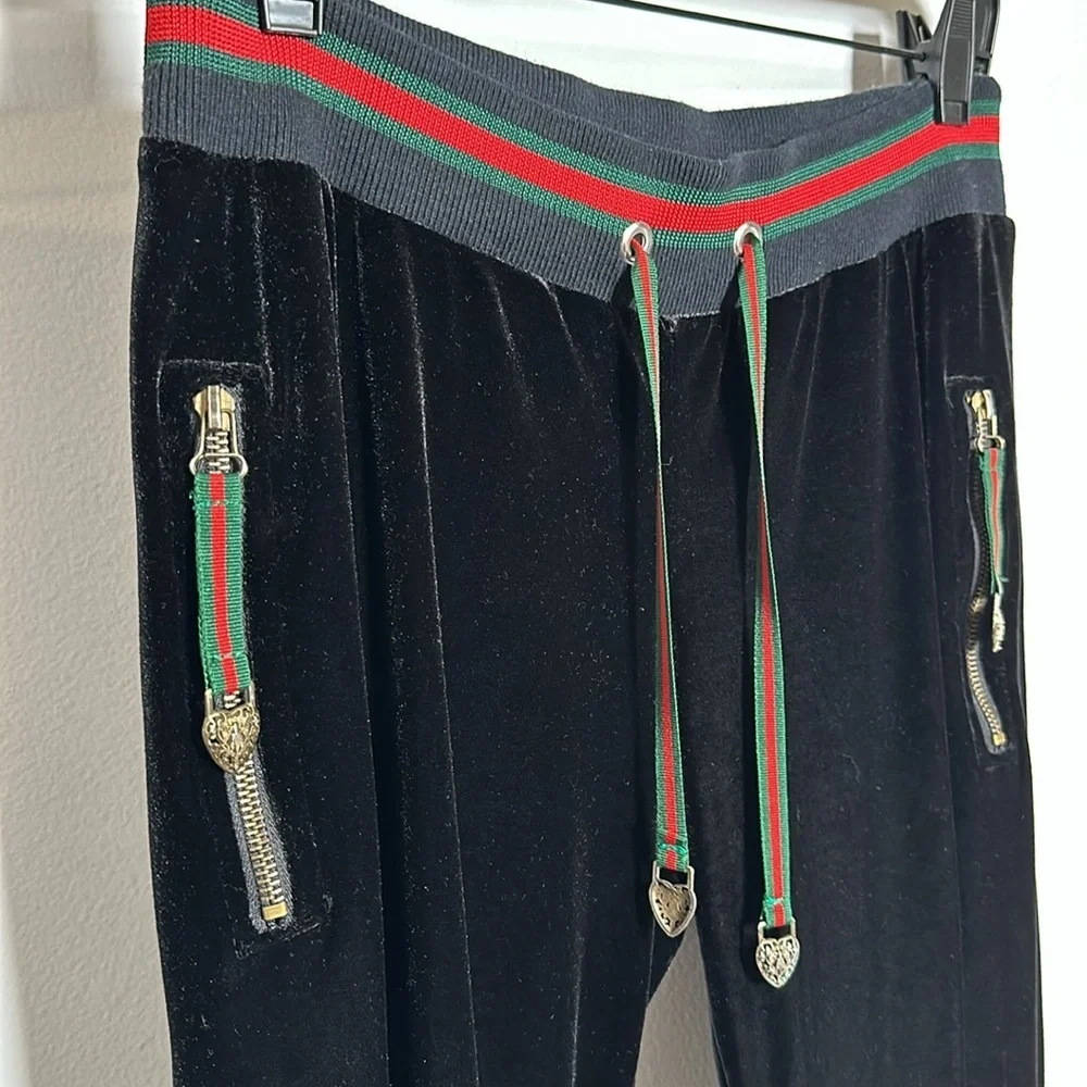 Gucci Vintage Y2K Velour Tracksuit Flare Jogger Pants